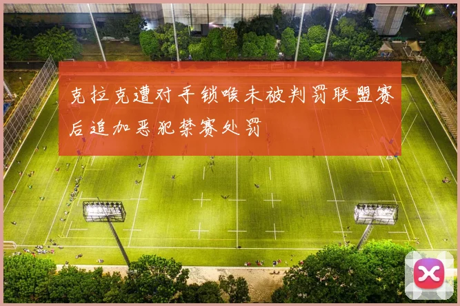 克拉克遭对手锁喉未被判罚联盟赛后追加恶犯禁赛处罚